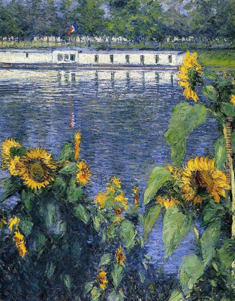 Gustave Caillebotte Sunflowers on the Banks of the Seine